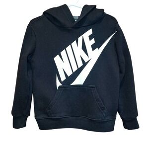 Nike Pullover Hoodie Kids 3T Black Long Sleeve Sweatshirt Big Logo Casual Trendy